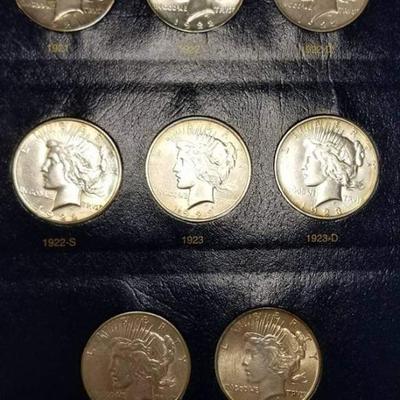 Complete 1921 thru 1935 Silver Peace dollars book