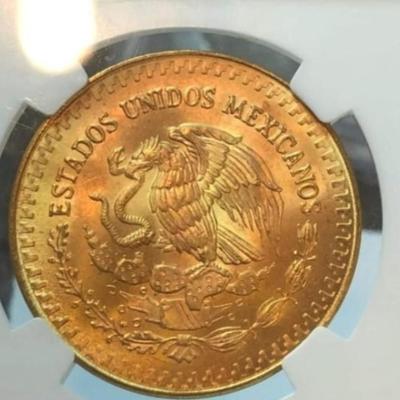 1981 Mexico Gold Coin 1 Oz Gold Graded MS 64