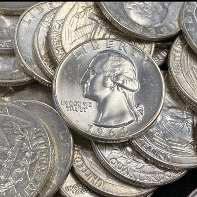 10 $ Briliant Uncirculated Silver Washington Quarters