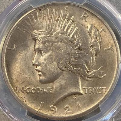 Rare Key Date 1921 Graded High Relief Peace dollars