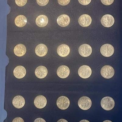 Roselvelt Dime Book 1941 to 1964 silver