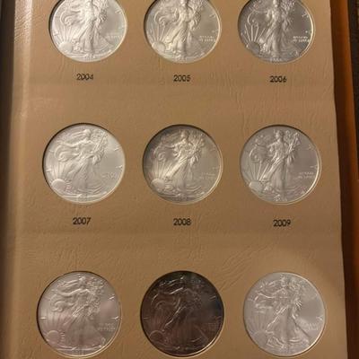 Complete Silver American Eagle Book 1986 to 1921