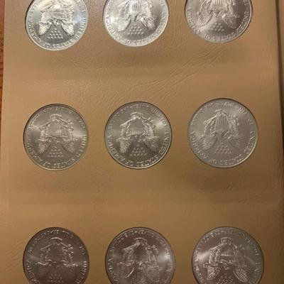 Complete Silver American Eagle Book 1986 to 1921