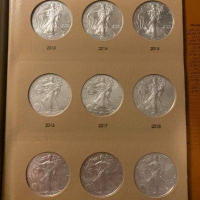 Complete Silver American Eagle Book 1986 to 1921