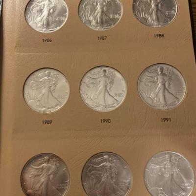 Complete Silver American Eagle Book 1986 to 1921