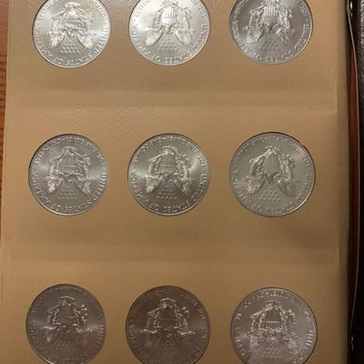 Complete Silver American Eagle Book 1986 to 1921