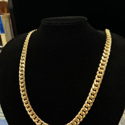18 k Gold Cuban link solid gold Chain