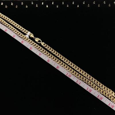 18 k Gold Cuban link solid gold Chain