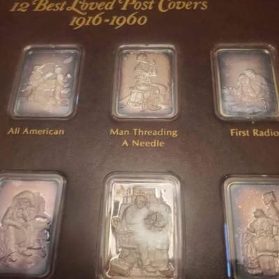 Hamilton Mint Norman Rockwell 1oz silver bar set