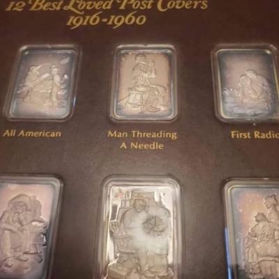 Hamilton Mint Norman Rockwell 1oz silver bar set