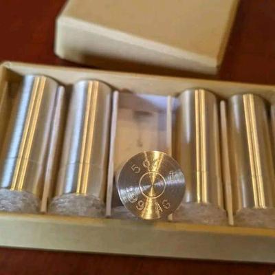 Box of five 5 Oz 999 Silver Shot Gun Shell ingots