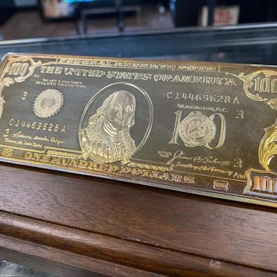 1 Troy Pound 999 silver 100$ Bill Bar