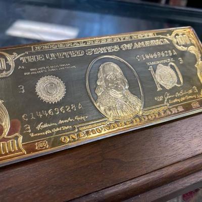 1 Troy Pound 999 silver 100$ Bill Bar
