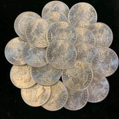 20 1902 O mint BU Morgan Silver Dollars
