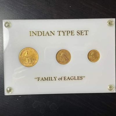 Family OF Eagles 3 Gold Coin encased set