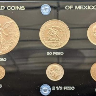 Gold Coins of Mexico Encased set