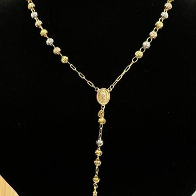 14 k Gold two tone Gold Rosary