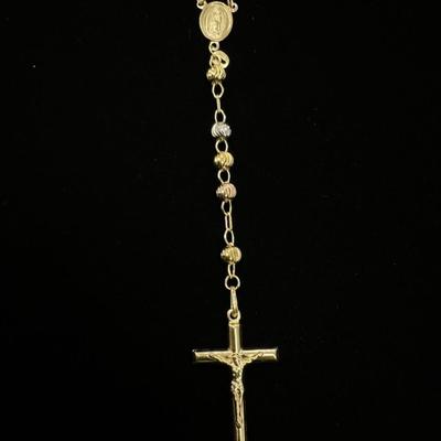 14 k Gold two tone Gold Rosary