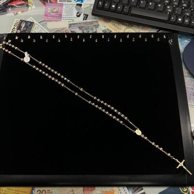 14 k Gold two tone Gold Rosary