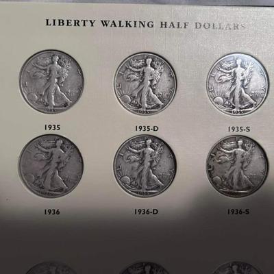 Complete Book Walking liberty Silver Half Dollar