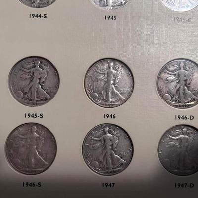 Complete Book Walking liberty Silver Half Dollar