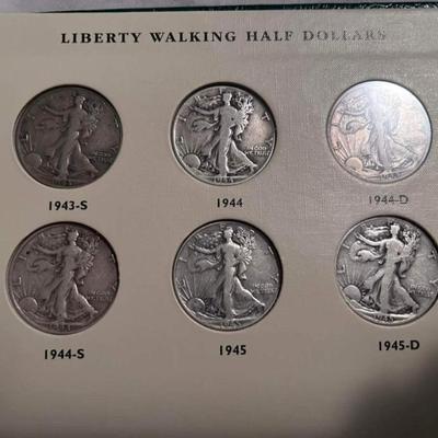 Complete Book Walking liberty Silver Half Dollar