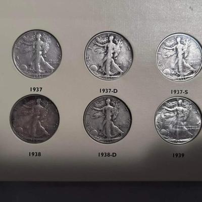 Complete Book Walking liberty Silver Half Dollar