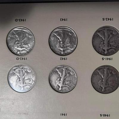 Complete Book Walking liberty Silver Half Dollar