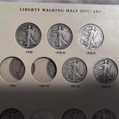 Complete Book Walking liberty Silver Half Dollar