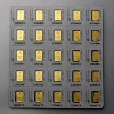 25 1 GRAM 999 Gold Bars