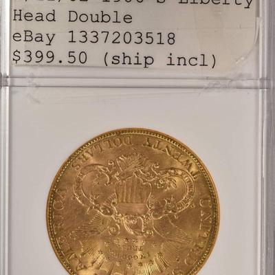 1906 S 20 $ Gold Coin