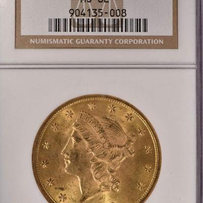 1892 S 20 $ Gold Coin MS 62