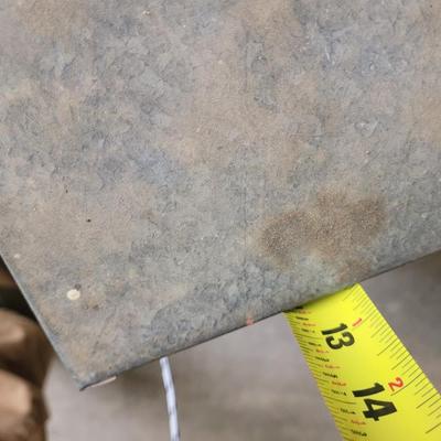 Steel box with masons tools and treble light