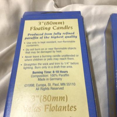 Three New In Box European Floating Candles Sets