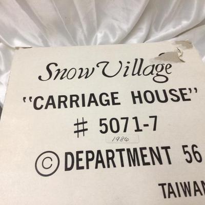 Dept 56 Snow Village Carriage House
