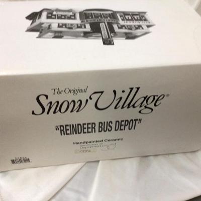 Dept 56 Snow Village Reindeer Bus Depot