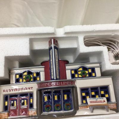Dept 56 Snow Village Reindeer Bus Depot