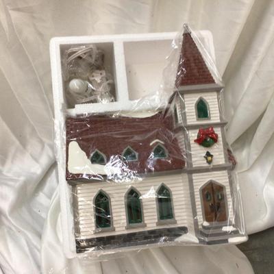 Sale Photo Thumbnail #355: You get this rare 1977 Dept 56 The Original Snow Village.  You get the church Sunday School Serenade and original Dept 56 bag of snow and the light..  In the original packaging.