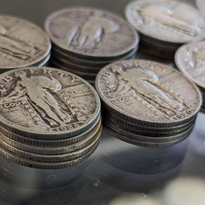 Lot of 50 standing liberty quarters