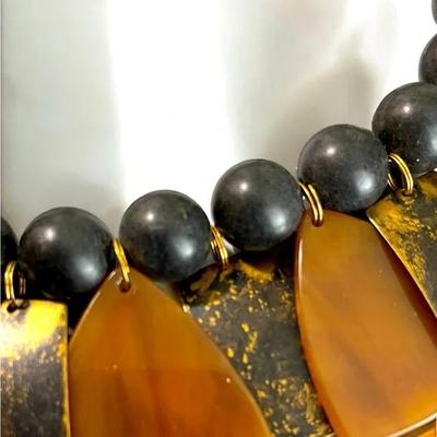 Estate Beaded Tribal Bib Necklace