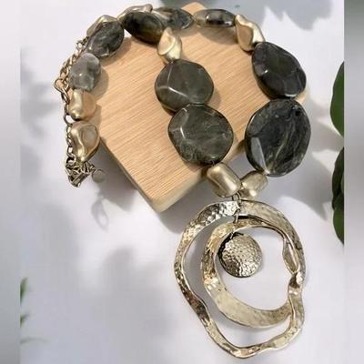 Chico's Beaded Goldtone Necklace