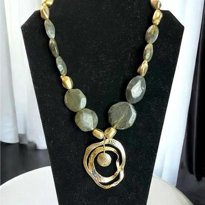 Chico's Beaded Goldtone Necklace