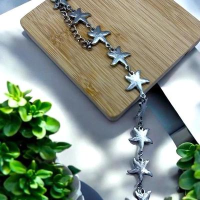 Enamel Starfish Silver-Tone Bracelet