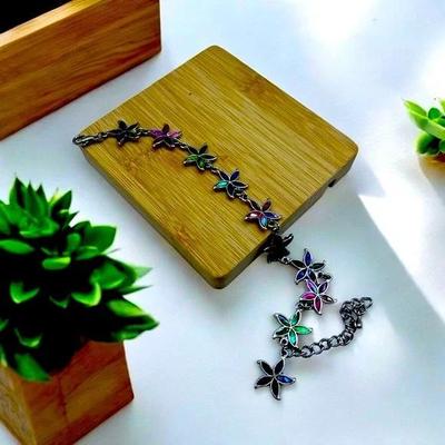 Enamel Starfish Silver-Tone Bracelet