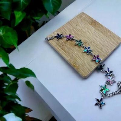 Enamel Starfish Silver-Tone Bracelet