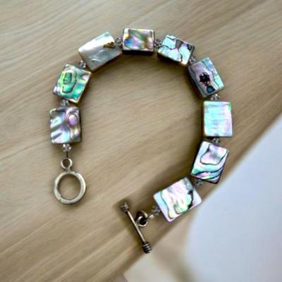 Abalone Shell Link Toggle Bracelet
