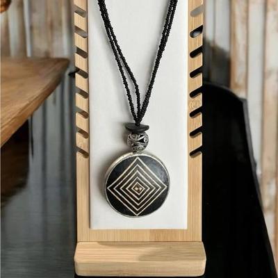 Estate Beaded Tribal Large Pendant Necklace