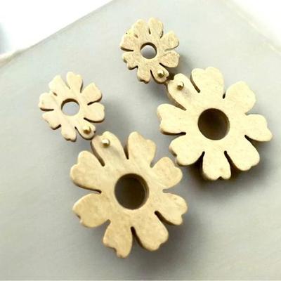 Madewell Wooden Flower Statement Earrings