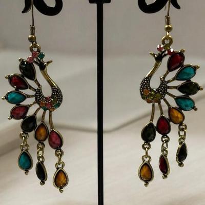 Peacock Chandelier Earrings