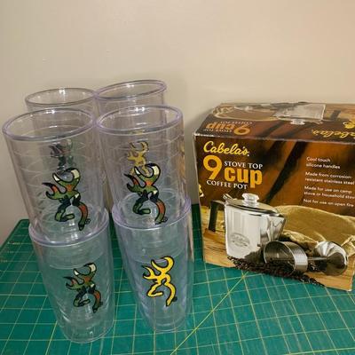 Cabela's Coffee Pot, Browning glasses